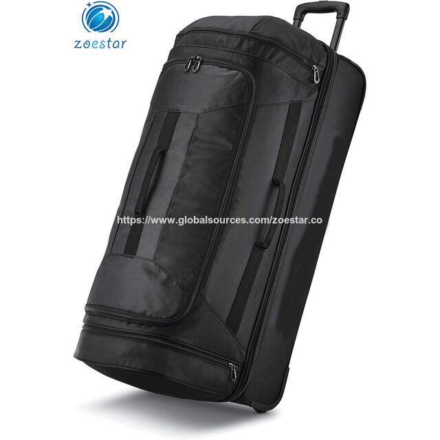 2 Wheeled Duffel Bag 32-Inch Durable Rolling Luggage with Inline Skate Wheels, Push-Button Handle and Spacious Compartment