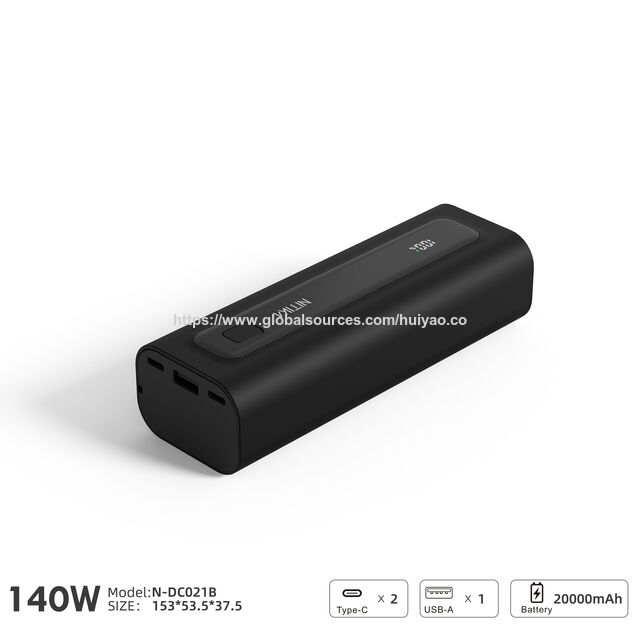N-DC021B Batterie Externe PD 100W 20000mAh, Chargeur Portable Haute Vitesse pour Ordinateur Portable