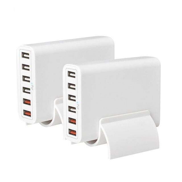 شاحن ذكي عابر للحدود PD120W متدرج ثنائي USB & ثنائي النوع C متعدد المنافذ 5V2A محول طاقة يتميز بوظيفة PD 3.0