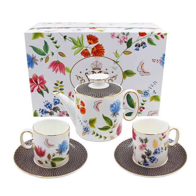 Juego de Vajilla de Lujo de Porcelana Fina China para Té, Vajilla de Cerámica China de Color, Apta para Lavavajillas para Sala de Estar y Comedor