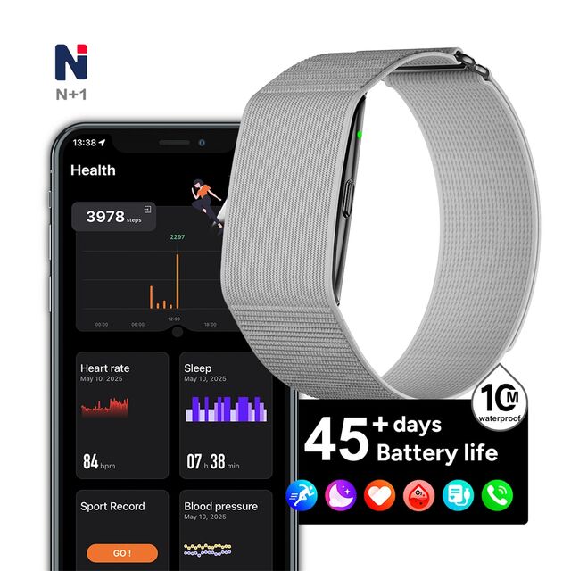 Herzfrequenzmesser NSQ12 Leichtes Gesundheits- und Fitness-Smart-Armband mit niedrigem MOQ, 1ATM wasserdicht, KI-Gesundheitsbericht für Supermärkte for sale at factory direct price