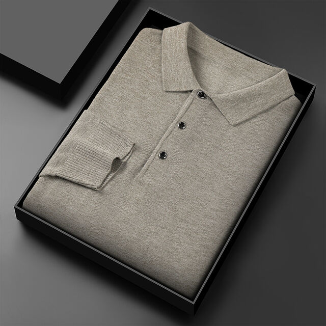 Pull en maille de laine pour homme, sensation haut de gamme, nouvel article automne et hiver, polo, pull de couleur unie, pull de base fin pour homme for sale at factory direct price