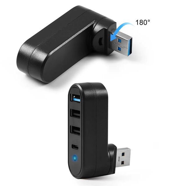 High Speed Usb 3.0 Hub With 4 Ports, 180 Degrees Rotatable, Abs Housing ...