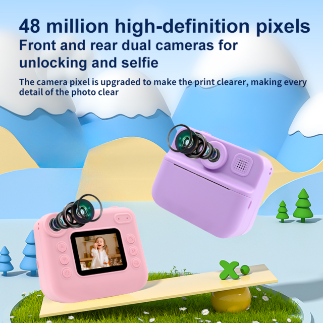 KDC-030D FunShot Appareil Photo Instantané pour Enfants avec Double Caméra