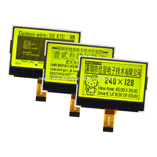 Écran COG 240128 en gros pour atelier et extérieur, sans souci, anti-interférences électromagnétiques, visible en plein soleil, LCD SPI