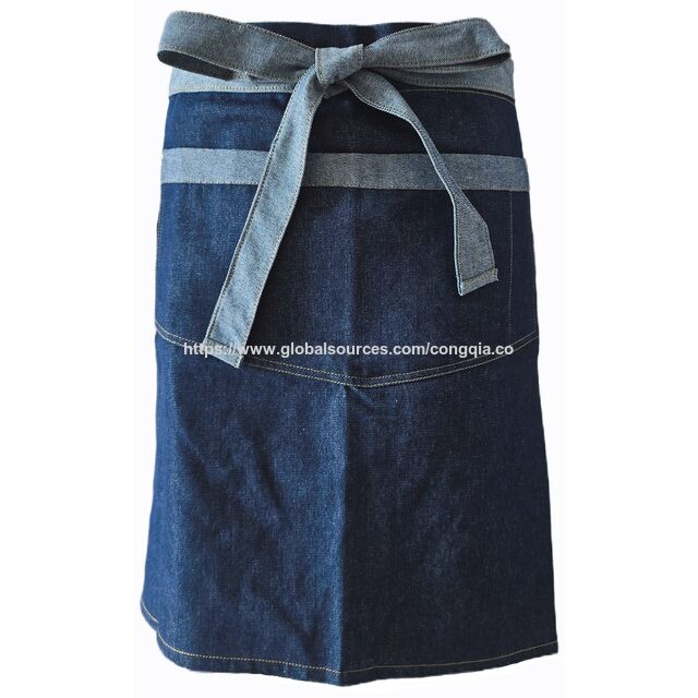 Fabricant OEM Tablier de cuisine en coton pour la cuisine, tablier de travail pour restaurant, tablier adulte avec poches, tablier de chef, tablier de cuisine, tablier en denim