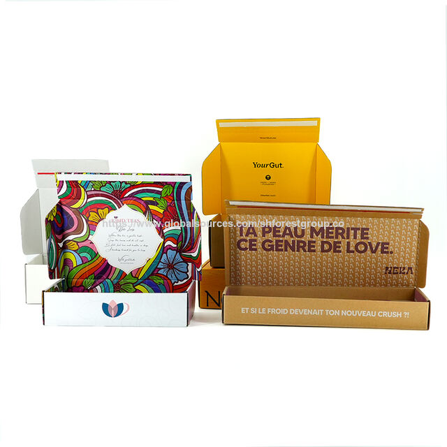 Boîtes d'expédition design et colorées pour vêtements, sous-vêtements et cosmétiques avec bandes d'arrachage for sale at factory direct price