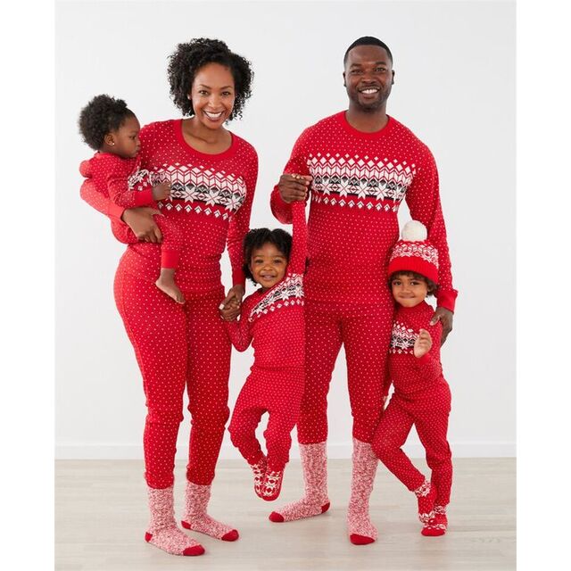 Conjuntos de Natal Familiares Combinando Mais Vendidos, Conjunto Estampado de Desenhos Animados, Geometria Retrô, Pijamas de Natal Familiares Combinando for sale at factory direct price
