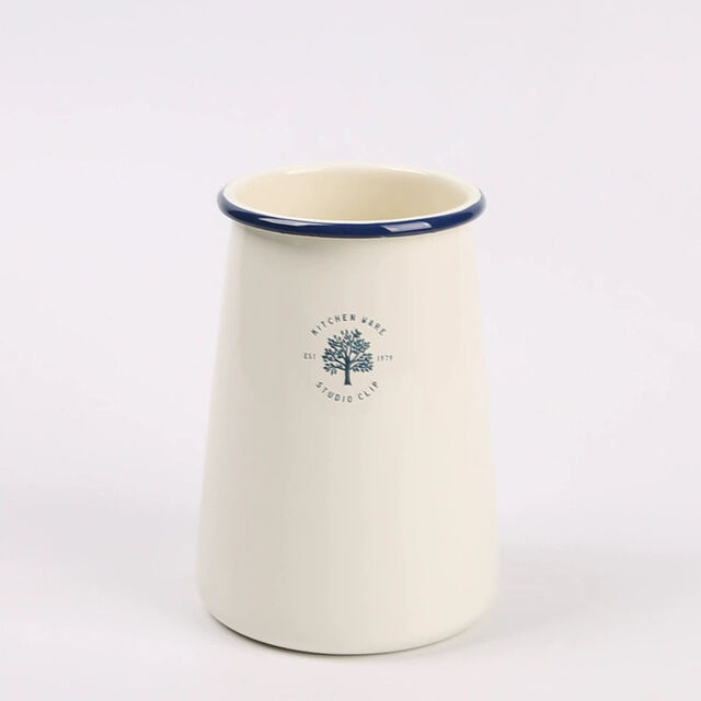 1,1L Emaille Kaffeekanne Krug Blumenvase, Vintage Wasserkrug Kessel für Küche & Wohnkultur, FDA LFGB Geprüfter OEM