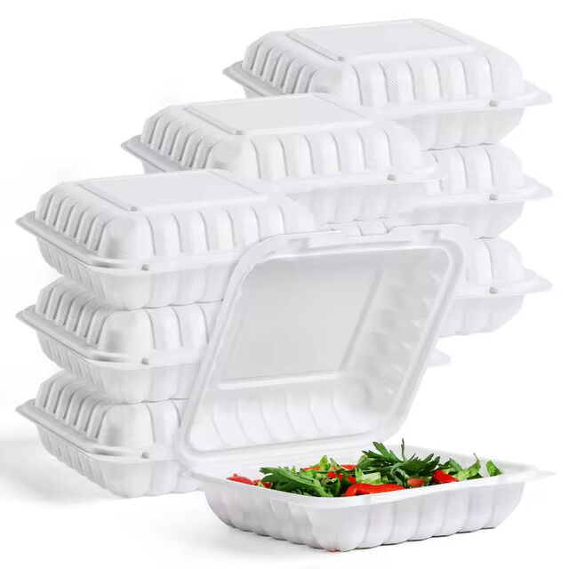 Einweg-Mikrowellen-geeignete PP-Lunchboxen zum Mitnehmen, Clamshell-Takeout-Food-Bento-Box mit Scharnier