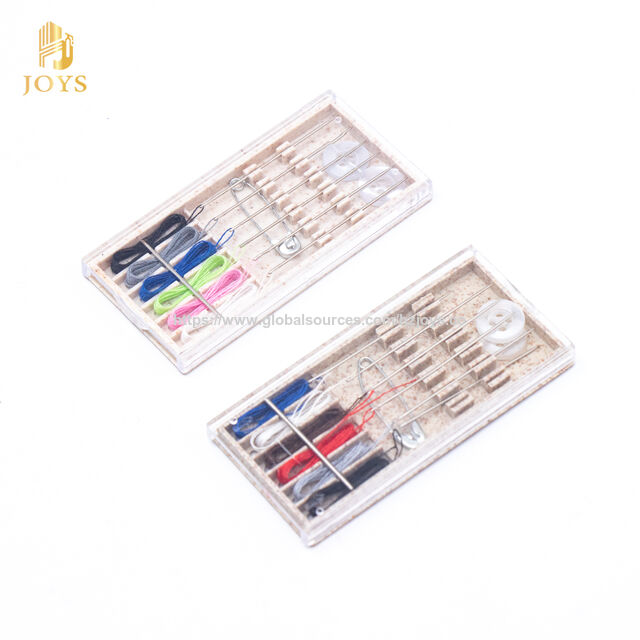 Kit de couture écologique pour hôtel, ensemble portable d'aiguille et de fil avec paille