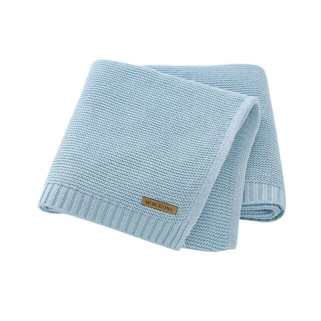 Manta para bebé de algodón 100% de color sólido a precio de mayorista OEKO-TEX de venta caliente, manta tejida a rayas para recién nacidos