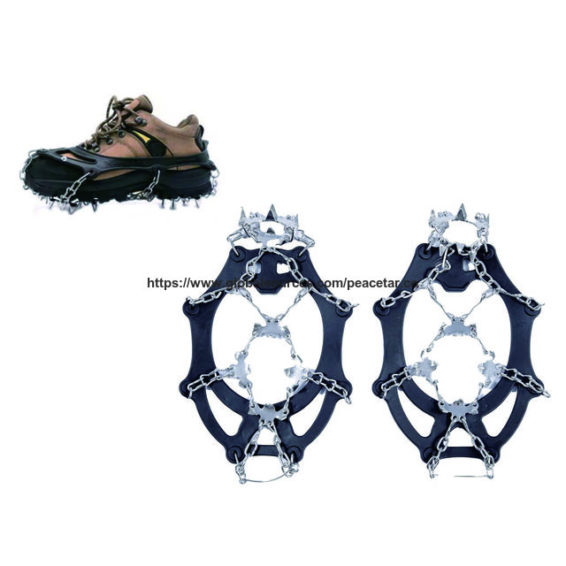 Grampones de Montaña de Cadena de Acero Inoxidable de 10 Puntas de Gran Tamaño para Hielo y Nieve