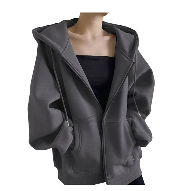 Sweat à Capuche Zippé Oversize Femme Veste Polaire Épaisse Personnalisée Veste à Capuche Zippée Grande Taille Femme de Haute Qualité Personnalisée