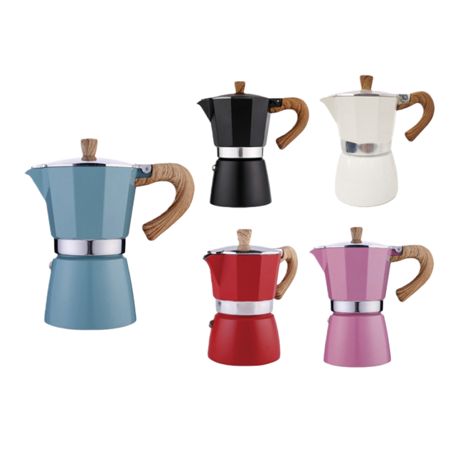 Italienische Moka-Kaffeekanne, klassischer Espressokocher für Herdplatten, Moka-Kanne im klassischen italienischen Stil für 3 Tassen Espresso
