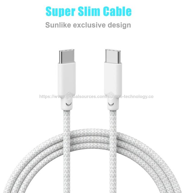 OEM ODM sunlike extremely slim cable ,case friendly 9mm ,light weight and easy to carry,Mini size ,type-c to type-c cable, 240w for sale at factory direct price