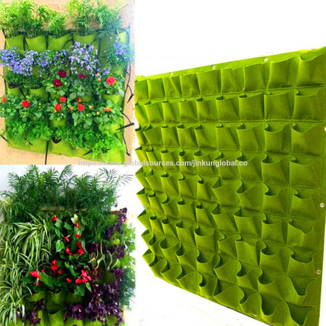 Home Use Hanging Vertical Garden Wall Planter Kit with Felt Hanger and Wall Pockets Garden Supplies for Plant Growing