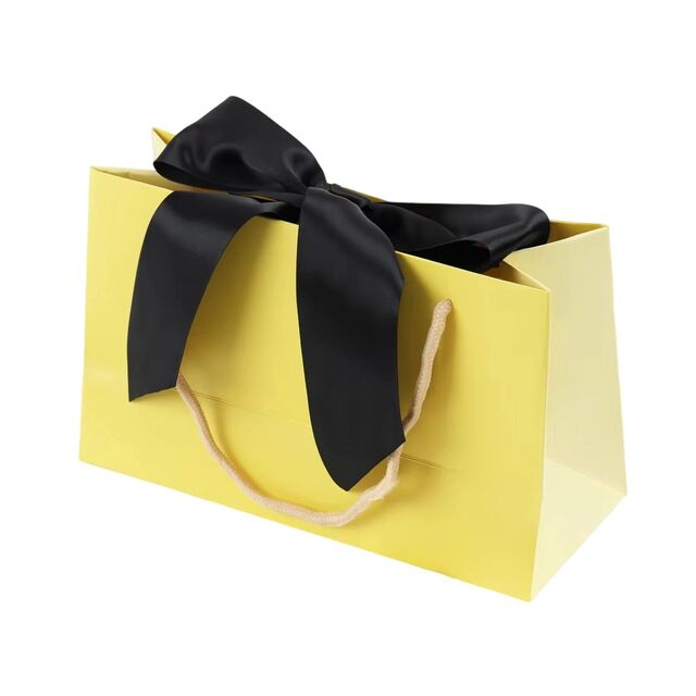 Sacs de Shopping avec Poignée Ruban, Emballage Papier Luxe Personnalisé avec Impression Logo pour Bijoux, Vêtements, Cadeaux