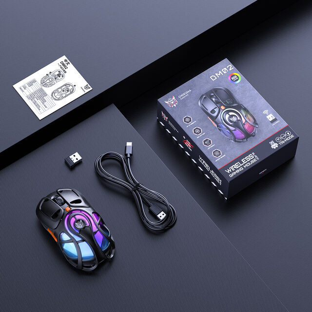 ONIKUMA DM02 Souris Gaming Sans Fil Tri-Mode 16000 DPI avec 4 Boutons Latéraux Programmables et RGB Personnalisable