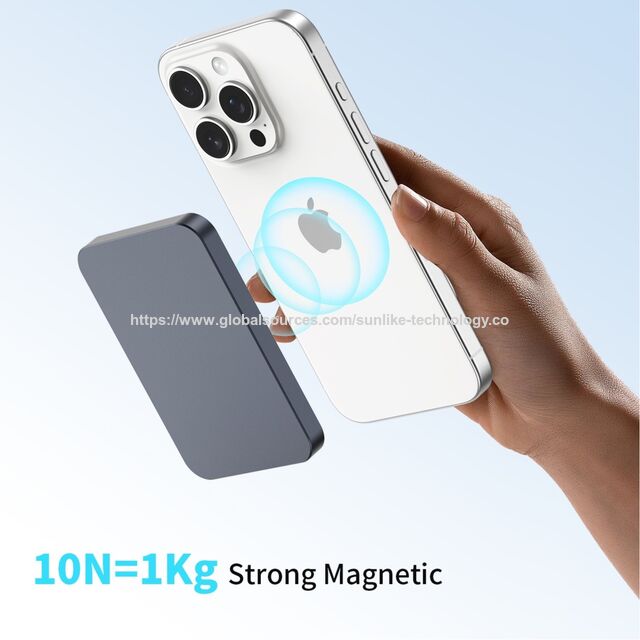 Carregador sem fio, powerbank com forte função magnética, suporta carregamento sem fio, design fino, ODM, OEM, preço de fábrica for sale at factory direct price