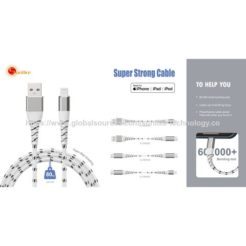 Cable USB de carga rápida de alta resistencia ODMOEM de fábrica al por mayor, soporta 80 kg de peso, personalización disponible for sale at factory direct price
