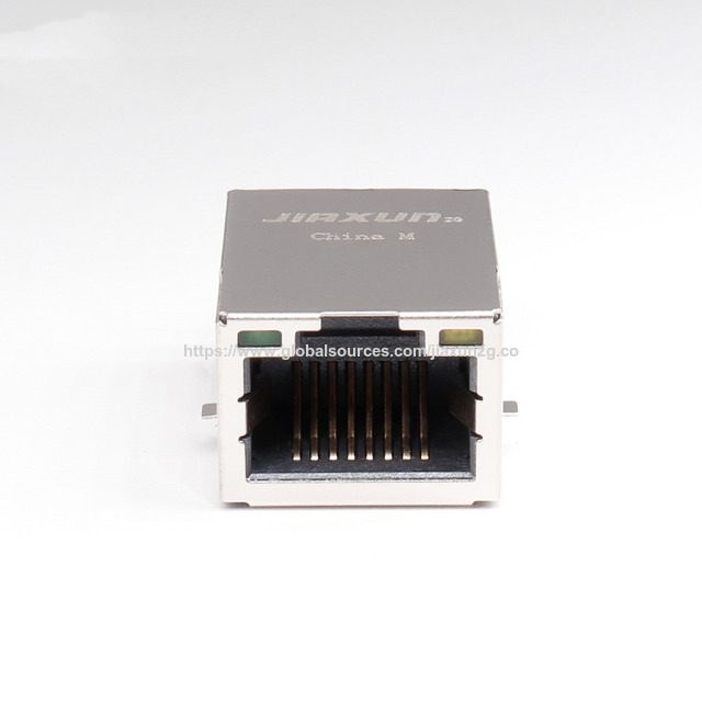 JIAXUN JXJ19911BENL Conector RJ45 POE SMT 10/100Mbps con magnetismo, pestaña arriba, LED verde/verde
