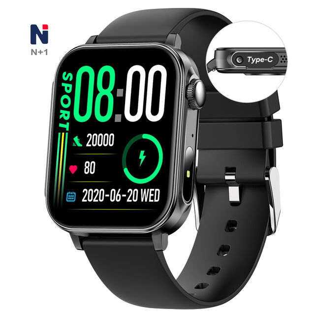 ساعة ذكية NRD16 بشحن Type-C وشاشة HD مقاس 1.83 بوصة - ساعة ذكية رياضية وصحية وفعالة من حيث التكلفة reloj inteligente