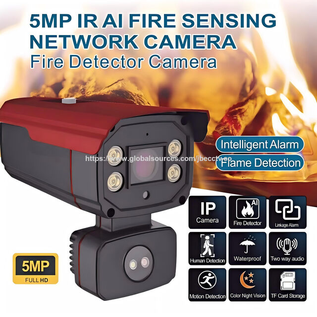 Cámara Terminal Visualizada de Detección de Llama 5MP a 30FPS a Precio de Fábrica, Cámara de Detección de Incendios, Visión Nocturna a Todo Color, Soporte OEM/ODM