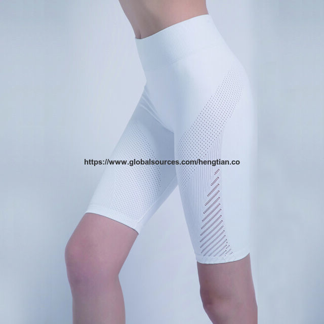 Seamless / Jacquard / Mesh knit High-Waist Active Shorts with Engineered Breathable Knit Zones for sale at factory direct price