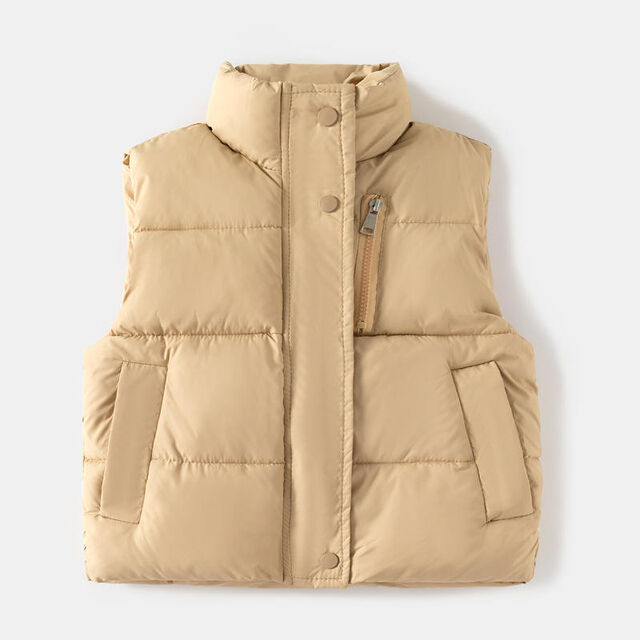 Nouveau gilet zippé pour enfants, veste épaisse en coton sans manches pour bébé, gilet d'hiver pour garçons, vêtements décontractés de tous les jours
