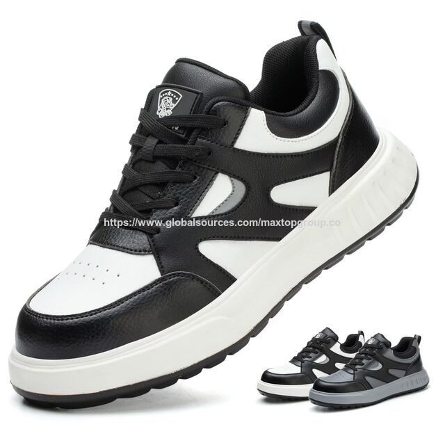 Sapatos de segurança por atacado com sola resistente a perfurações, sapatos de trabalho leves e antiderrapantes para adultos