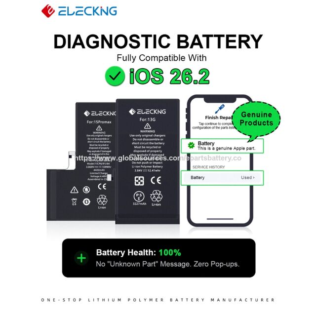 Originalteile iOS26.2 Kompatibler 100% Gesundheits-Akku für iPhone 11 - 16 Pro Max Diagnose-Akku