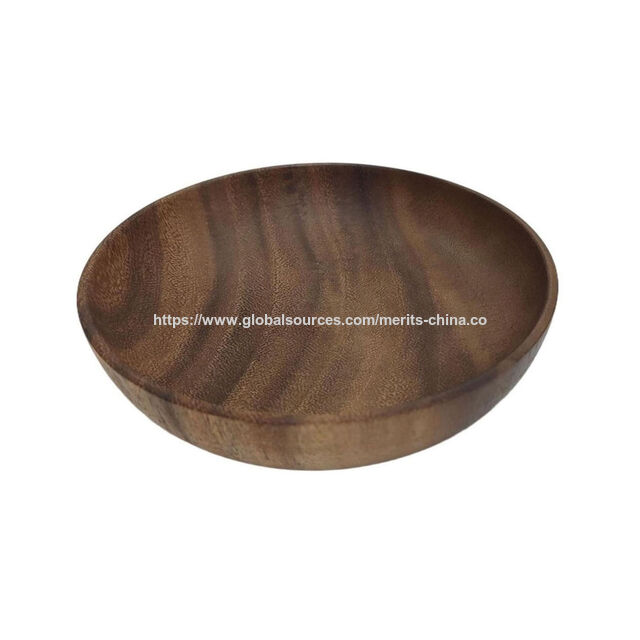 Platos de bambú para cocina, platos de madera de acacia, platos redondos de madera, platos para servir, 14 cm (5,5 pulgadas) for sale at factory direct price