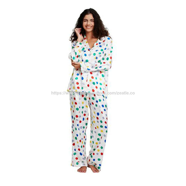 Hersteller Pyjama-Set für Damen, weicher Strick mit Knopfleiste, 2-teilige atmungsaktive Viskose-Schlafbekleidung aus Bambus