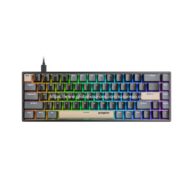 Teclado gaming de 68 teclas por atacado, retroiluminação RGB personalizada, teclado sem fio com interruptores magnéticos