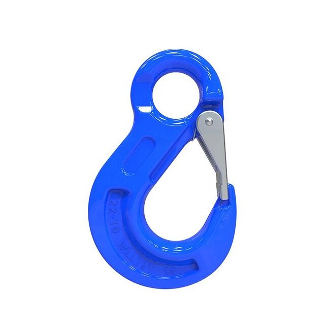 Crochet de levage à œil en acier allié G100 avec loquet moulé Crochet de grue à œil forgé pour applications minières for sale at factory direct price
