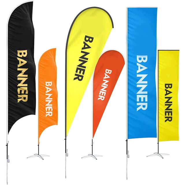 Drapeaux Plumes Publicitaires avec Impression Numérique Personnalisée - Oriflammes Promotionnelles et Bannières Publicitaires pour la Publicité