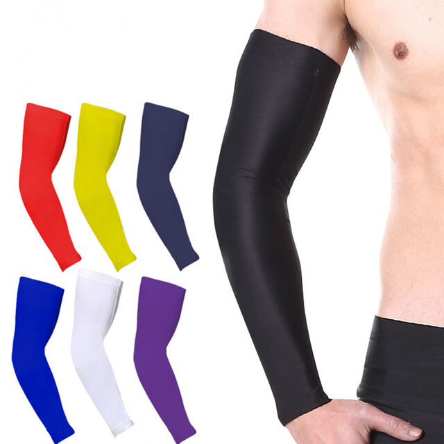 Benutzerdefinierte Herren Gym Running Ellbogen Schutz Kompression Basketball Volleyball Fußball Sport UV Sonne Radfahren Eisseide Kühl Arm Ärmel