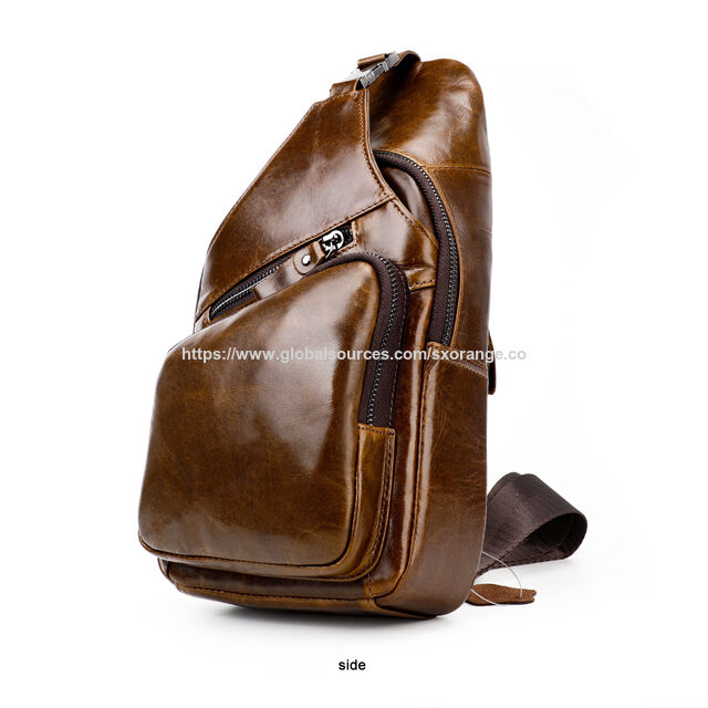 OEM Men's Veg-tanned Crossbody Bags,Sling Bag shoulder bag Chest bag first layer leather Messenger bag tote bag for daily use for sale at factory direct price