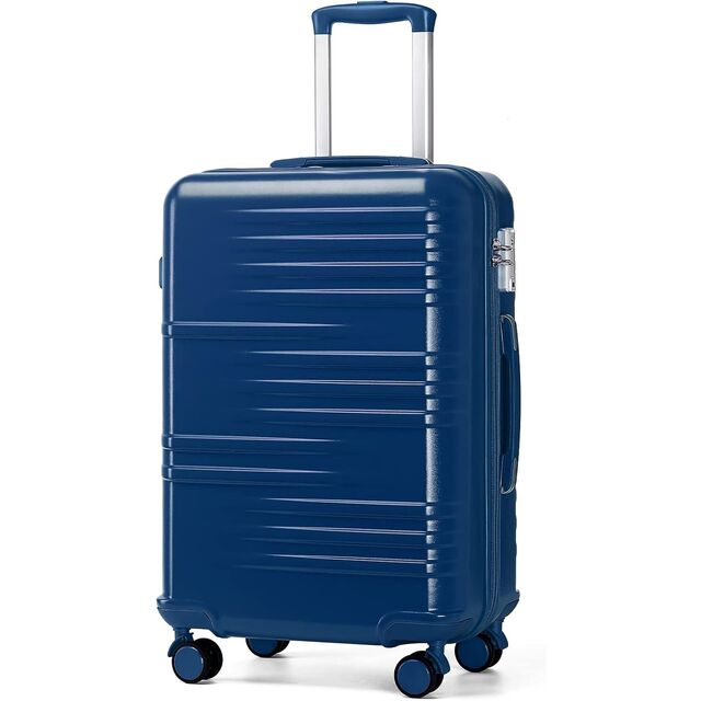 Mala Trolley Rígida Ultraleve ABS + PC, Mala de Viagem com 4 Rodas de 360 Graus e Fechadura TSA, Branca, L (74,5cm 94L) for sale at factory direct price