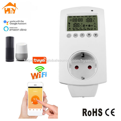 Termostato WiFi Programable con Enchufe, Controlador Digital de Temperatura, Termostato Inteligente con TUYA for sale at factory direct price