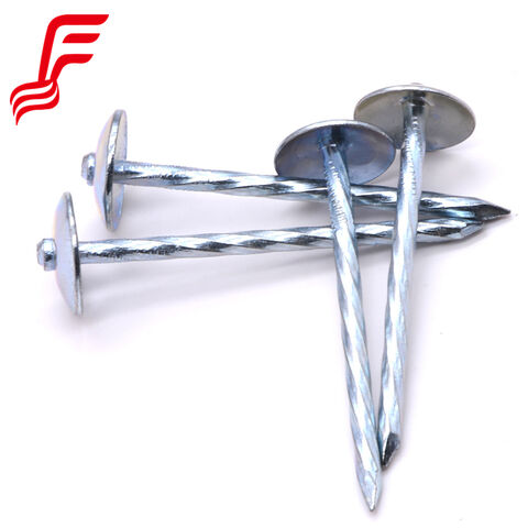 Dachnägel mit Schirmkopf für hohe Beanspruchung - 9G feuerverzinkter Stahl mit EPDM-Gummi-/Kunststoffscheibe für auslaufsichere Metalldächer