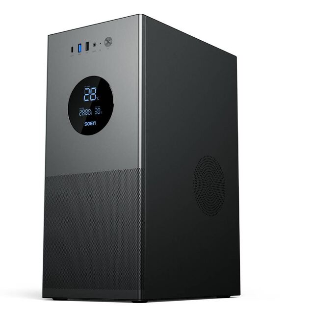 Caixa de PC Matx para Escritório Soeyi com Painel Frontal em Malha, Venda por Grosso de Torre de Computador Micro ATX Caixa De PC com Ecrã Digital for sale at factory direct price