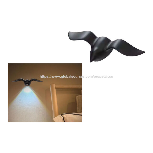 مصباح ليلي LED يثبت على الحائط مستشعر حركة على شكل طائر طائر مع 3 درجات حرارة لون مختلفة. for sale at factory direct price