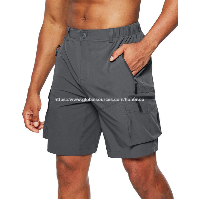Logo ODM, ceinture semi-élastique, pantalon de travail multipoches, shorts mixtes de sport et de randonnée, tissu tissé, logo personnalisé