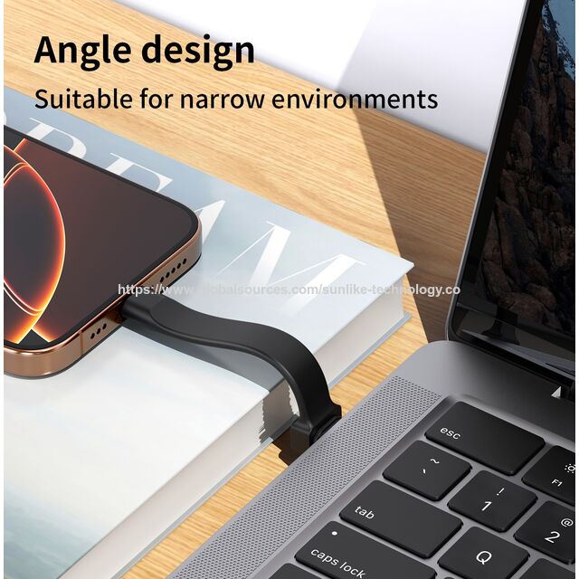 ODMOEM Sunlike Short Flat Type C cable, PD 100W & 20Gbps data transfer, easy to use when playing games, Angle 90 degree design for sale at factory direct price