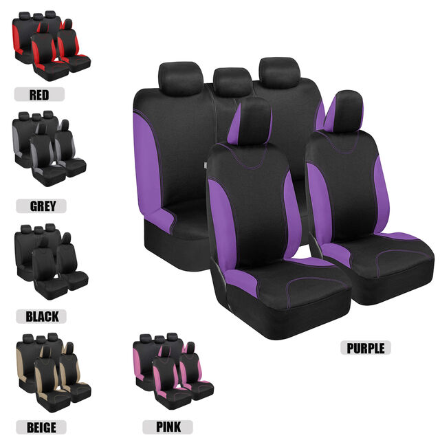 Vente Directe du Fabricant : Housses de Siège Auto 5 Pièces Recouvrant l'Ensemble du Siège avec Fermeture Éclair Arrière - Design Classique, Meilleures Ventes Transfrontalières