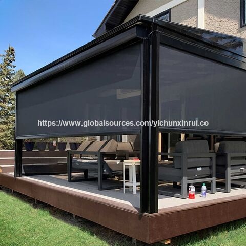 Motorized Roller Blinds Remote Control Shades 2 Modes Quiet Smooth Outdoor Indoor Garden Villa Window Decoration Roller Blinds for sale at factory direct price