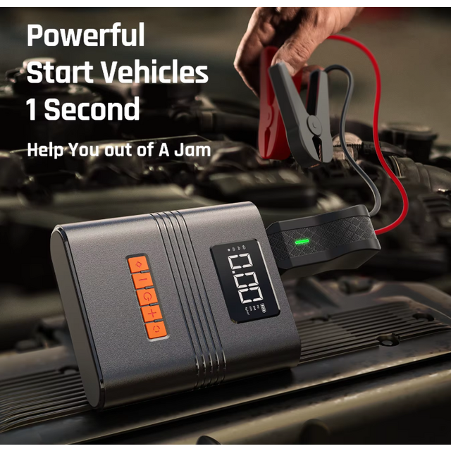 Arrancador de Coche Portátil con Compresor de Aire, Bomba de Aire Inalámbrica de 150 PSI y Batería de 8800mAh con Manómetro para Coche for sale at factory direct price