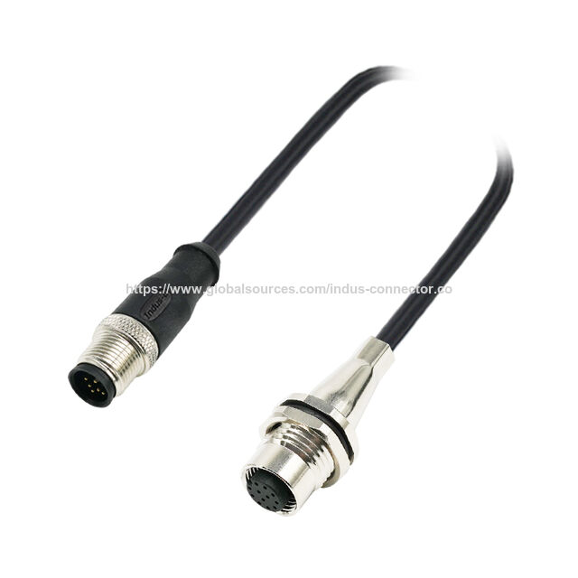 M12 12-poliger, vernickelter Legierungs-Stecker für Leiterplatten, ergänzender M12 12-poliger Frontplatten-Steckverbinder for sale at factory direct price